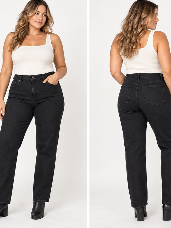 Universal Thread Denim - Universal Thread Highest Rise Black Straight Leg Jeans NWT 16